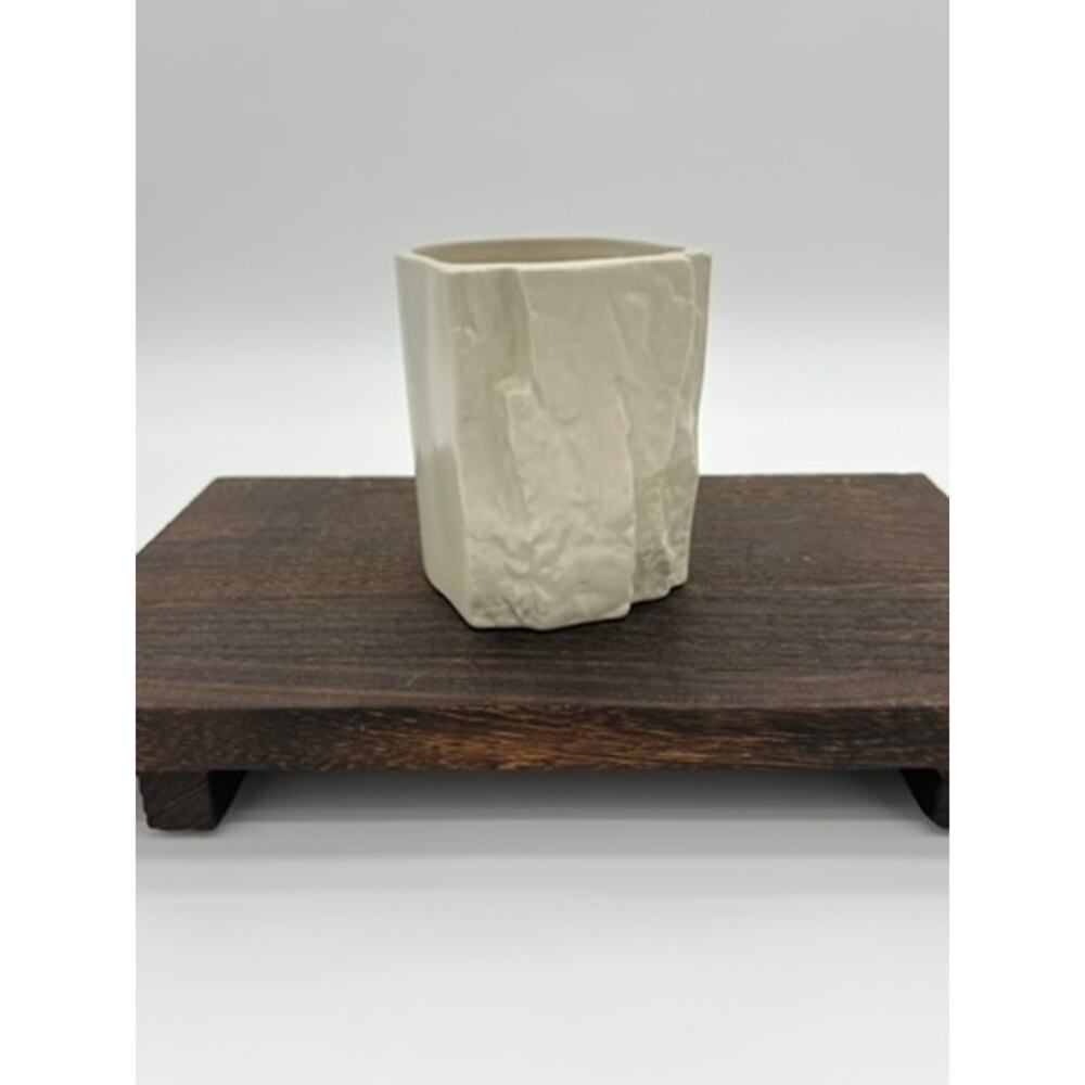 Pinch Hold Mug or Vase Ecru Beige Cream Ceramic